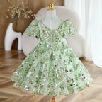Niedliches Paillettenkleid für Babys und Kleinkinder – Weihnachtskleid, Festkleid für Kleinkinder, Kommunionkleid, Prinzessinnenkleid 
