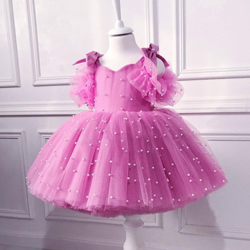 Bonito vestido de primera comunión para niñas, vestido de princesa para fiesta de cumpleaños infantil. 