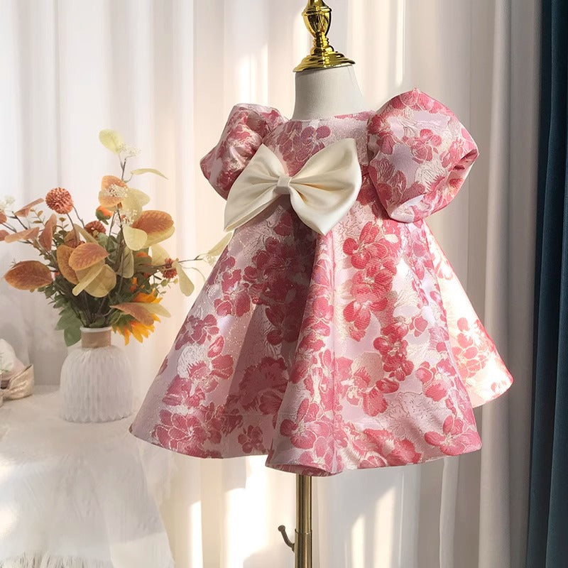 Baby Girl First Communion Girl Birthday Party Pageant Flower Bowknot Dress