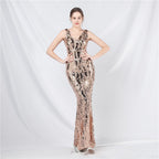 New design foreign trade spot Symphony bead long evening dress