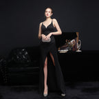 Bridal long suspender thank you banquet slim fishtail skirt wedding car model exhibition dress