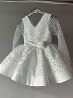 Lindo vestido de desfile de cuentas para niña, vestido de princesa de primera comunión para niña pequeña 