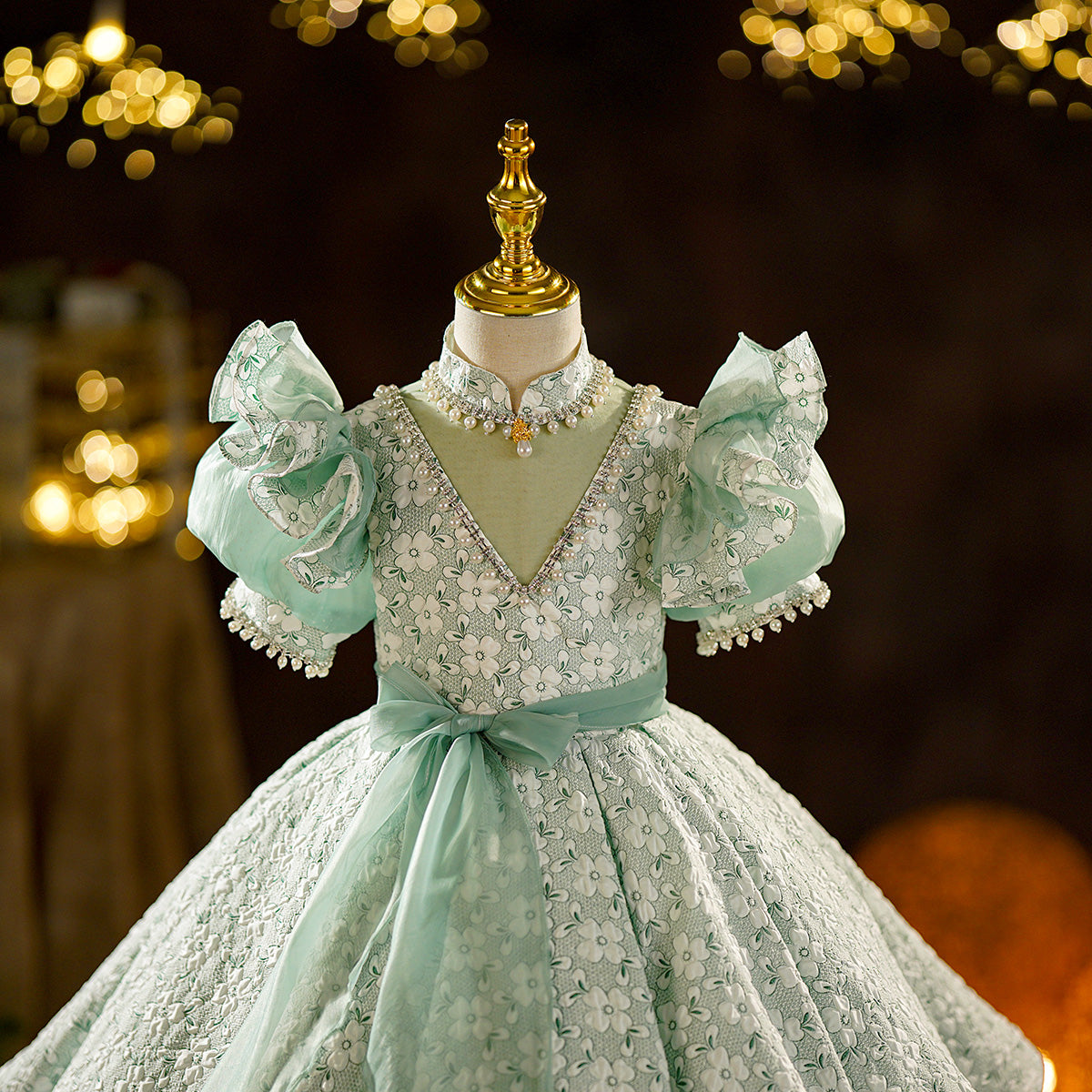 Grünes Paillettenkleid für Babys und Kleinkinder – Prinzessinnenkleid für Geburtstage 