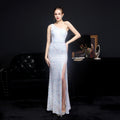 Heavy Craft Colorful Beads Celebrities Party Party Dress Sexy Long Skinny Toast Bride