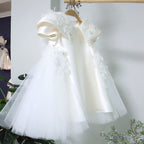 Elegante vestido de primera comunión para niña, vestidos de bautizo para niña pequeña 