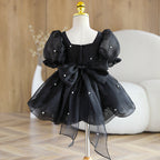 Baby Girl Puff Sleeve Pearl Communion Princess Dress