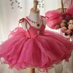 Elegante vestido de primera comunión para niña, vestido de princesa para fiesta de cumpleaños de niña pequeña 