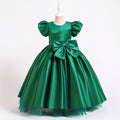 Kommunionkleid für Mädchen, elegant, mit großer Schleife, bauschig, Prinzessinnenkleid, festliches Partykleid 