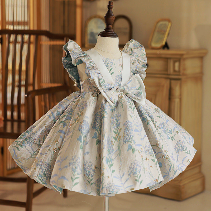Kleid für Mädchen, Blumenmädchen, Kommunion, Hochzeit, festlich, mit Schleife, flauschig, Prinzessinnenkleid 