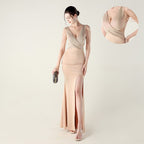 New beaded hot diamond craft slim evening dress, banquet wedding officiant