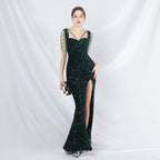 Formal settings fleece bead sheet handmade beaded long evening dress
