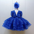 Vestido de primera comunión para niña, con lentejuelas, esponjoso, para concurso de belleza, cumpleaños, princesa 