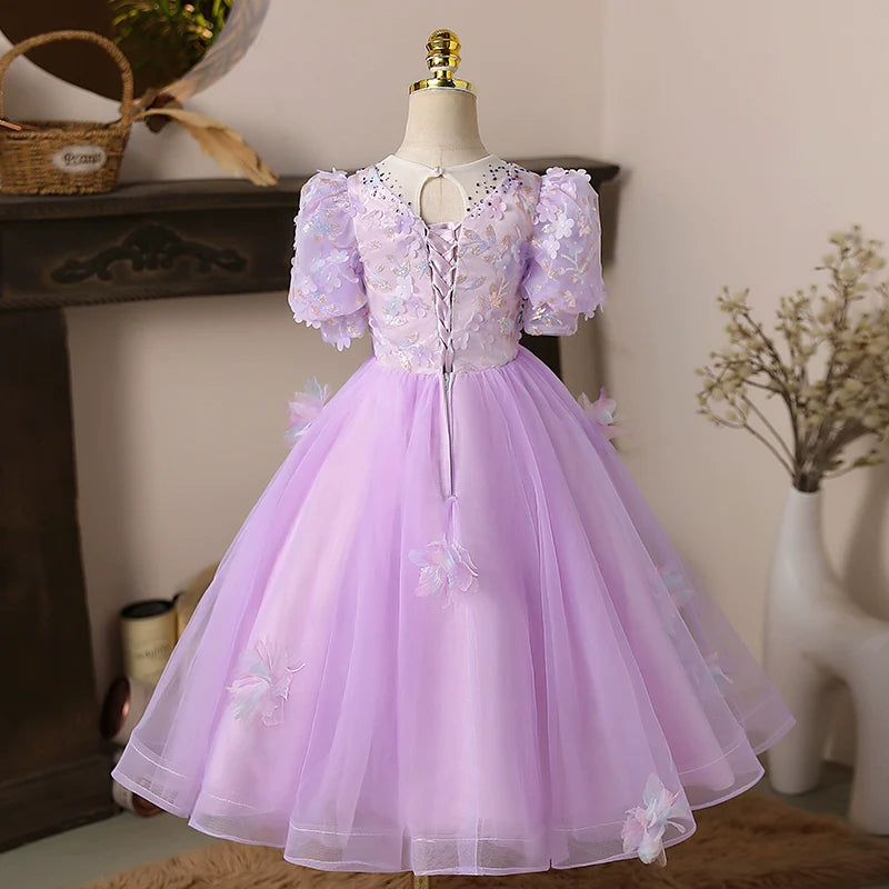 Lindo vestido de primera comunión para niña, vestido de princesa para cumpleaños de niña pequeña 