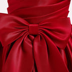 Kommunionkleid für Mädchen, elegant, mit großer Schleife, bauschig, Prinzessinnenkleid, festliches Partykleid 