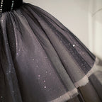Kleid für kleine Mädchen, Blumenmädchenkleid, Festkleid, Kommunionkleid, schwarzes Paillettenkleid, flauschiges Prinzessinnenkleid 