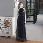 Bead mesh toast dress bride long thank you banquet chest wrap big pendulum wedding car model exhibition dress