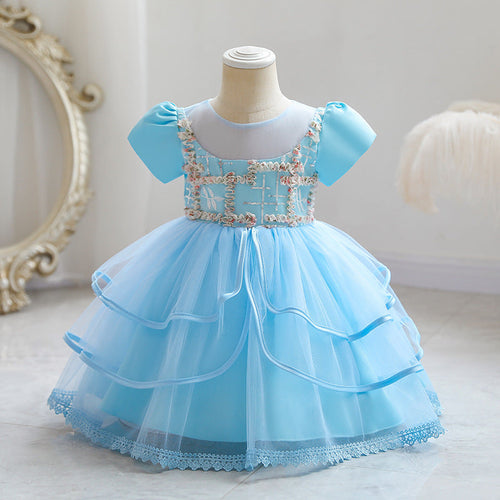 Babykleid für Mädchen, Kleinkind-Prinzessinnenkleid, strukturiertes Kommunionskleid, Festkleid 