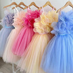 Niedliches Baby-Mädchen-Kleidchen, bauschig, Erstkommunionkleid, Kleinkind-Geburtstagskleid, Prinzessinnenkleid 
