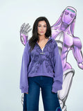 Anime Graphic Zip Hoodie