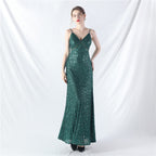 Popular A-shaped pendulum dress can be worn daily sequined long dress