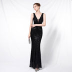 New sequined fishtail long dress performance event banquet car model etiquette evening dress