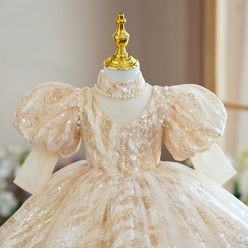 Vestidos de fiesta para niñas pequeñas, para comunión, lentejuelas, boda, cumpleaños, fiesta, princesa 