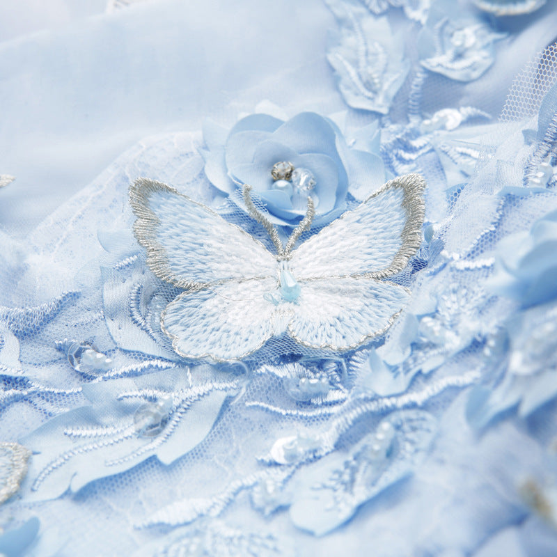 Vestido de desfile para niña pequeña, vestido de verano con mariposas para niña de las flores, vestido de princesa para comunión 