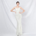 New Craft Ostrich Hair High-end Symphony Bead Evening Dress Banquet Party Dress