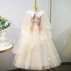Vestido de primera comunión para niña de las flores, elegante, con vuelo, para bautizo, princesa, desfile 