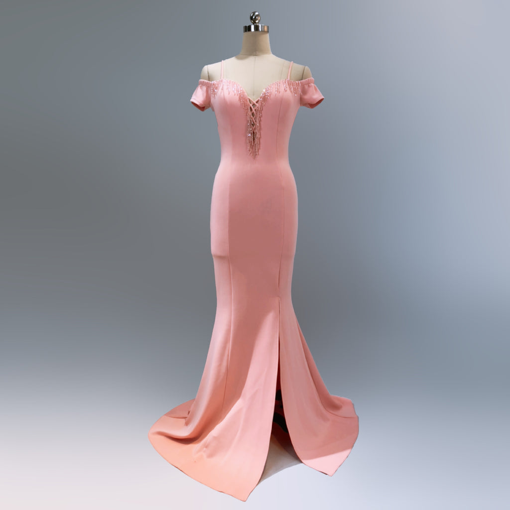 New long and slim bridesmaids evening dress party banquet host performance annual meeting dress