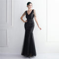 Bead mesh yarn craft bead ordering evening dress long style banquet slim evening dress temperament elegant long style