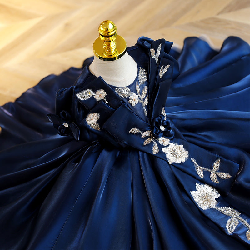 Elegantes Kleid für Kleinkinder zur Erstkommunion, Geburtstagsfeier, Blumenmädchenkleid, Festkleid 