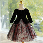 Kommunionkleid für Babys und Kleinkinder, langärmelig, mit Schleife, Prinzessinnenkleid