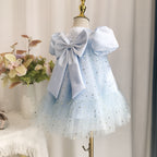 Elegante vestido de princesa con lentejuelas para primera comunión de niñas pequeñas, vestido de cumpleaños para niñas pequeñas 