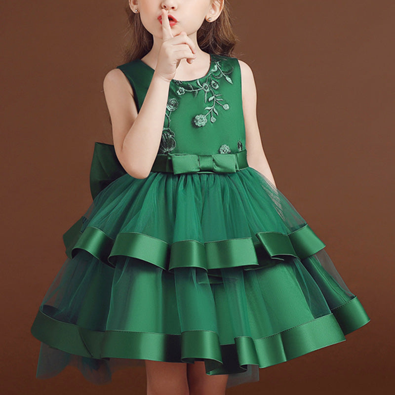 Kommunionkleid für Mädchen, Festkleid für Babys, Sommerkleid mit Schleife, bauschiges Ballkleid, Prinzessinnenkleid 