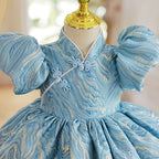 Babykleid für Mädchen, Kleinkinder, Sommerkleid, Festkleid mit Puffärmeln, Kommunionskleid, Prinzessinnenkleid 