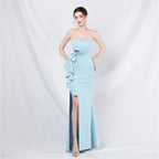 New bridesmaids welcome dinner off-the-shoulder tube top long evening dress