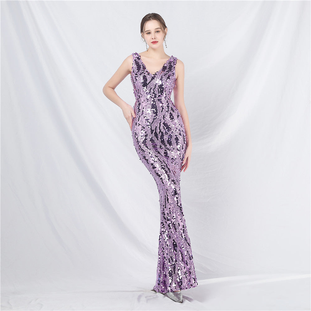 New design foreign trade spot Symphony bead long evening dress