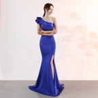 Evening dress women's new banquet elegant and dignified atmosphere pink long sexy and thin fish tail