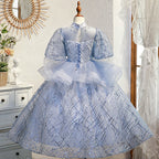 Baby Girl Fluffy Sequin Cake Birthday Party Communion Dress