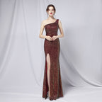 Heavy Craft Colorful Beads Celebrities Party Party Dress Sexy Long Skinny Toast Bride
