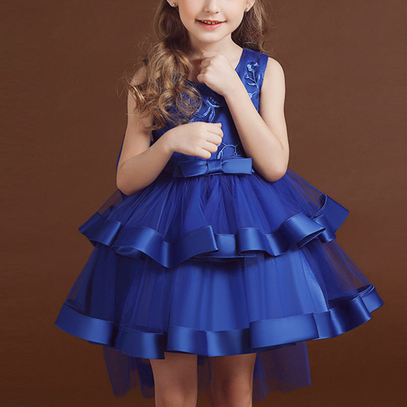 Kommunionkleid für Mädchen, Festkleid für Babys, Sommerkleid mit Schleife, bauschiges Ballkleid, Prinzessinnenkleid 