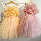 Niedliches Baby-Mädchen-Kleidchen, bauschig, Erstkommunionkleid, Kleinkind-Geburtstagskleid, Prinzessinnenkleid 