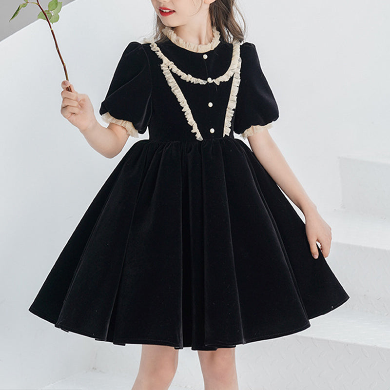 Vestido de niña pequeña elegante de satén princesa fiesta formal comunión desfile vestido 