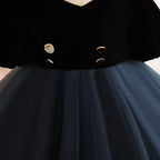 Kommunionkleid für Mädchen, elegantes schwarzes Sommerkleid für Mädchen, festlicher Anlass, Prinzessinnenkleid 