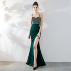 Evening dress host evening dress night show long fishtail suspender dress banquet car model long dress