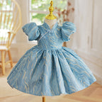 Babykleid für Mädchen, Kleinkinder, Sommerkleid, Festkleid mit Puffärmeln, Kommunionskleid, Prinzessinnenkleid 
