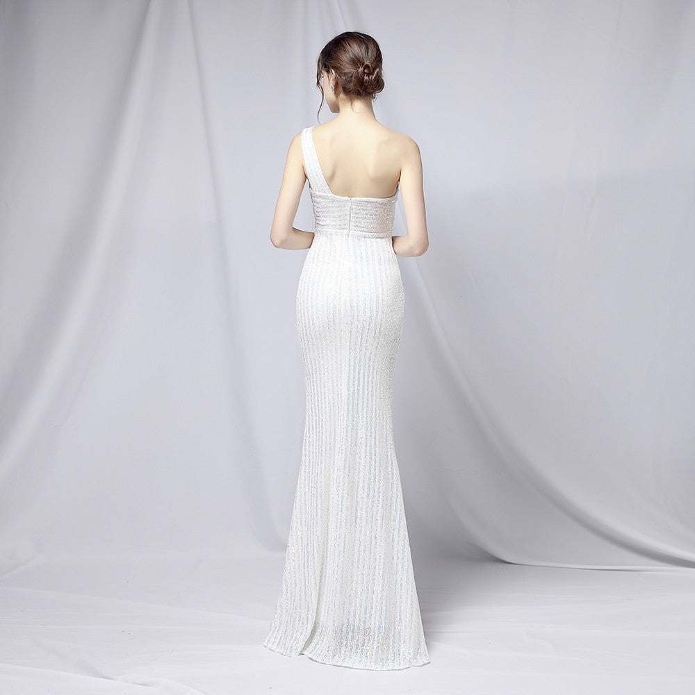 Heavy Craft Colorful Beads Celebrities Party Party Dress Sexy Long Skinny Toast Bride