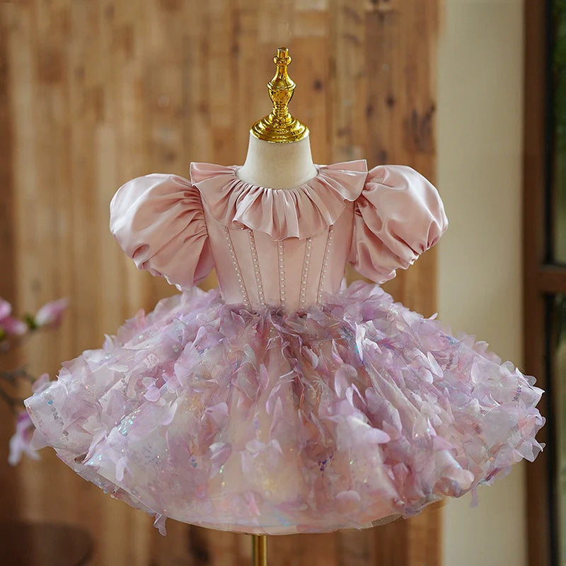Elegantes, süßes Baby-Mädchen-Kleid für Schönheitswettbewerbe, Prinzessinnenkleid für die Erstkommunion 