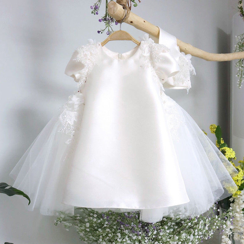 Elegante vestido de primera comunión para niña, vestidos de bautizo para niña pequeña 